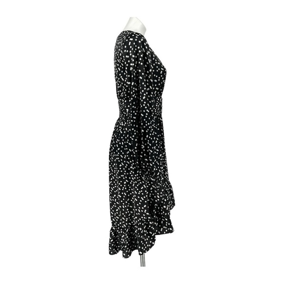 Betsey Johnson Polka Dot Beaded Hi-low Ruffle Midi Length Wrap dress sz 8 new - Picture 5 of 11